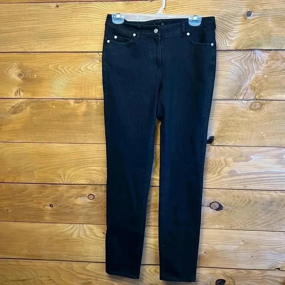 J. McLaughlin women’s Black  Denim Jeans 30x 29 Straight leg Streetwear‎ Pants